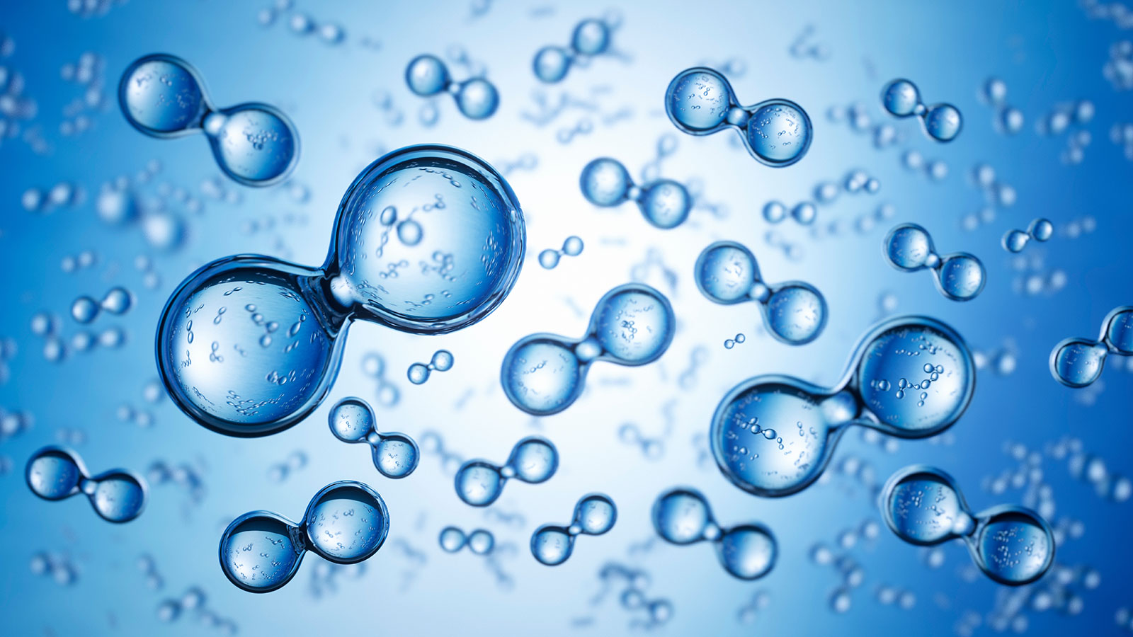 close up of hydrogen molecules 